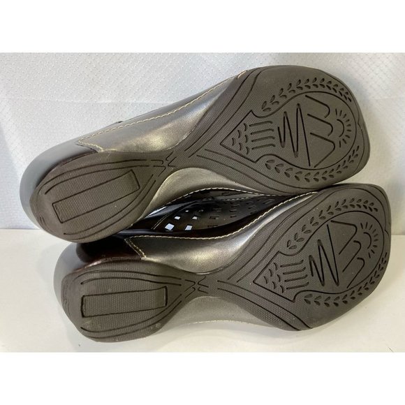 Mountain Sole Womens Chandler Mules Sandals Metallic Cutout Buckle Mid Heel 7 - Picture 7 of 11